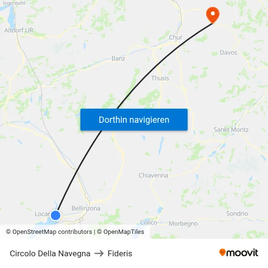 Circolo Della Navegna to Fideris map