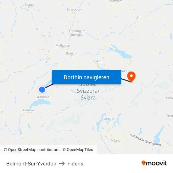 Belmont-Sur-Yverdon to Fideris map