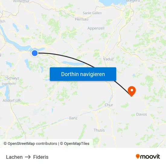 Lachen to Fideris map