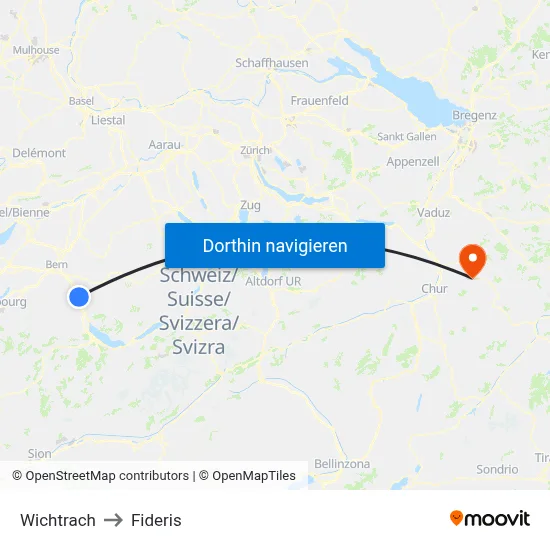 Wichtrach to Fideris map