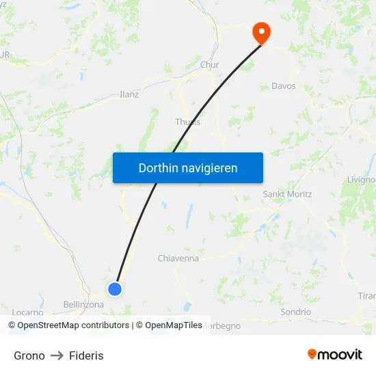 Grono to Fideris map