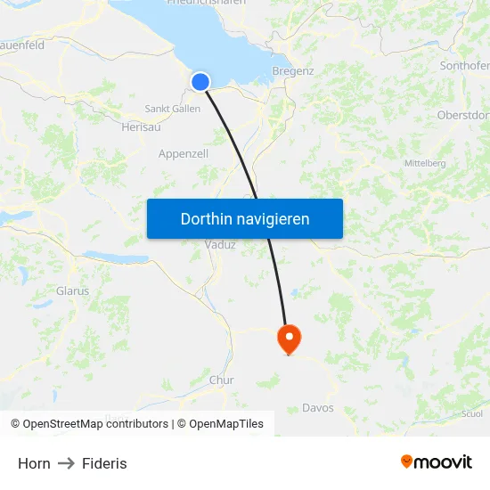 Horn to Fideris map