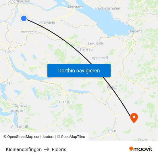 Kleinandelfingen to Fideris map
