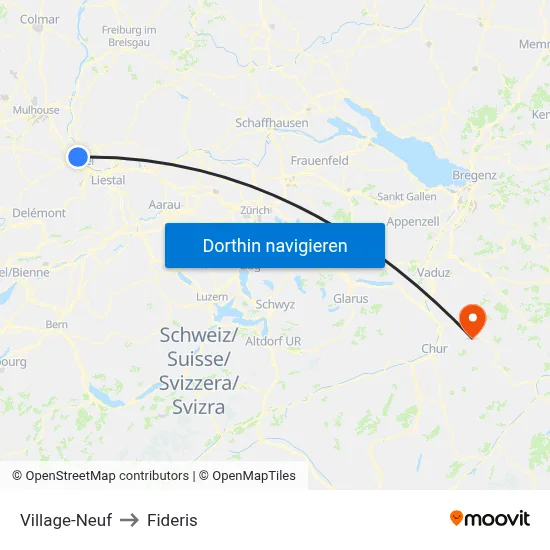 Village-Neuf to Fideris map