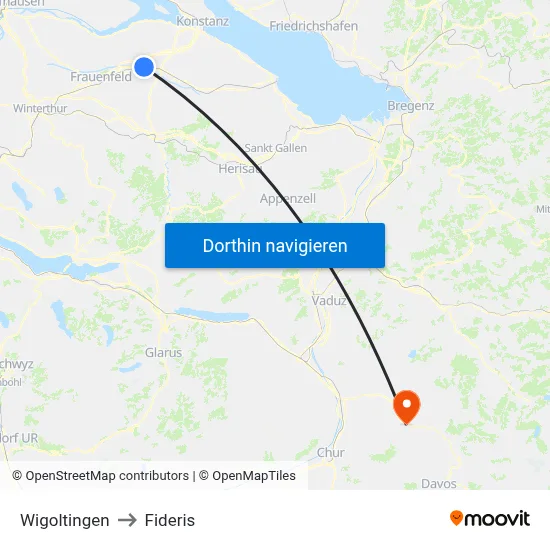 Wigoltingen to Fideris map