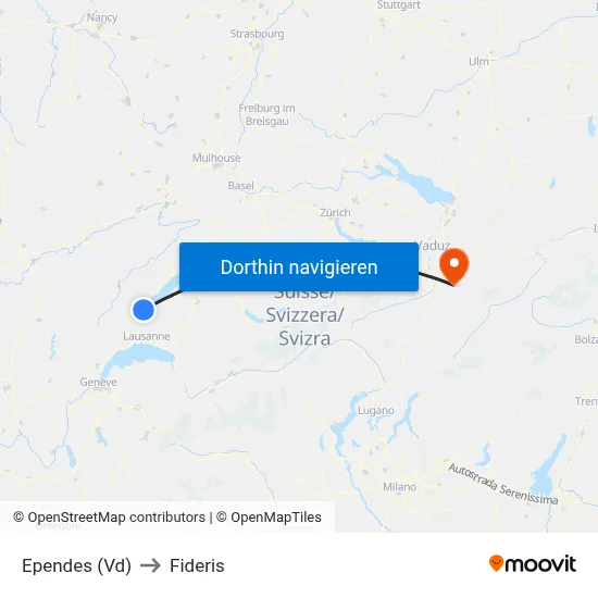 Ependes (Vd) to Fideris map
