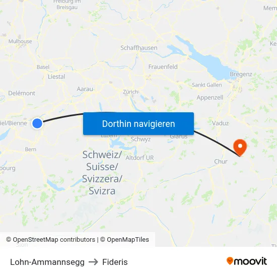 Lohn-Ammannsegg to Fideris map