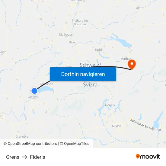 Grens to Fideris map