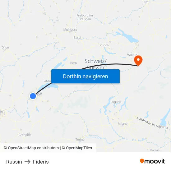 Russin to Fideris map