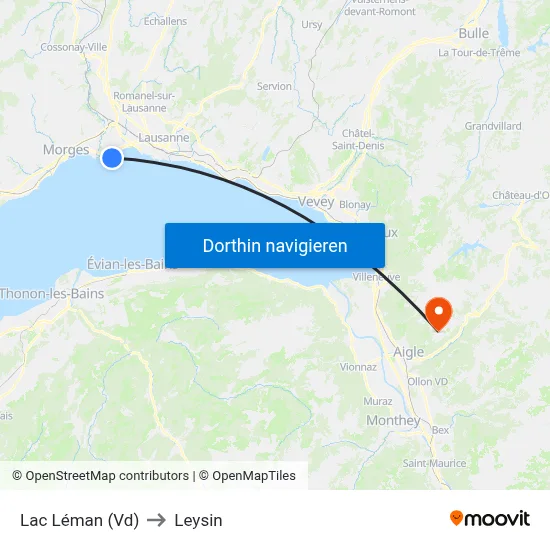 Lac Léman (Vd) to Leysin map