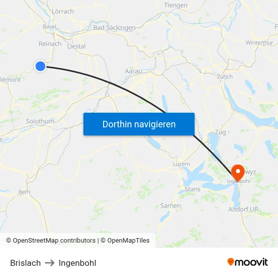 Brislach to Ingenbohl map