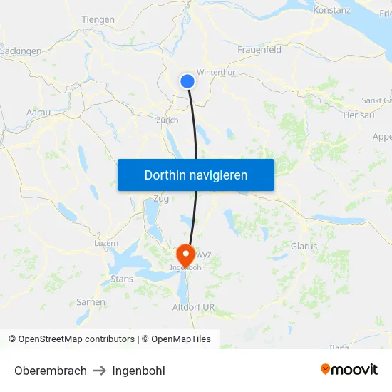 Oberembrach to Ingenbohl map