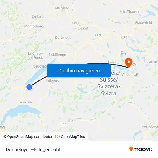 Donneloye to Ingenbohl map