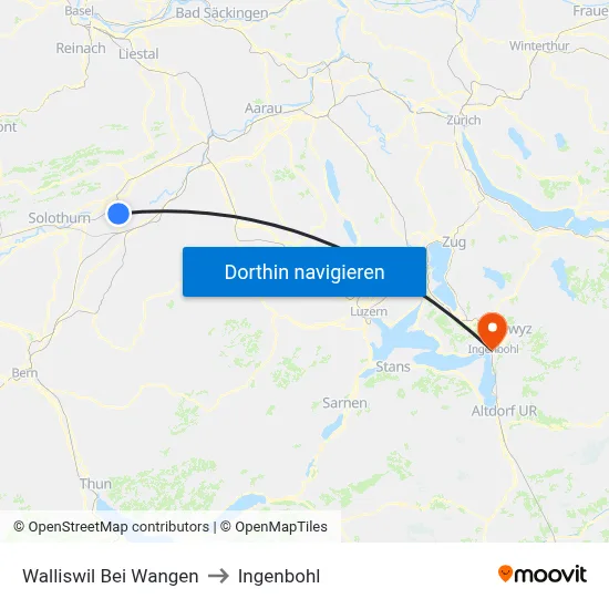 Walliswil Bei Wangen to Ingenbohl map