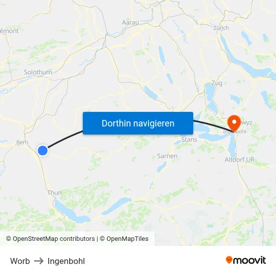 Worb to Ingenbohl map