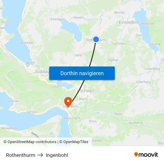 Rothenthurm to Ingenbohl map