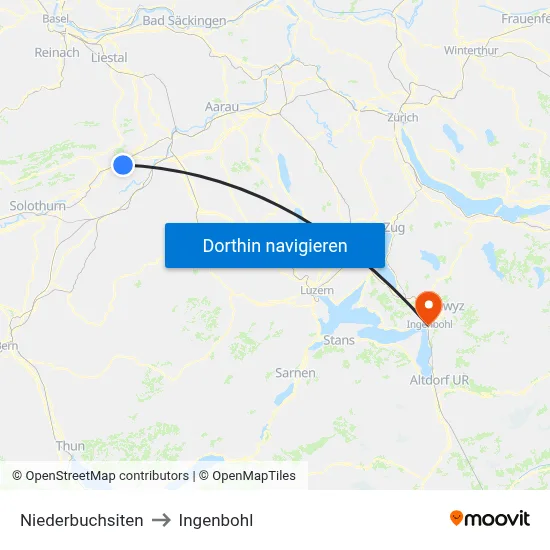 Niederbuchsiten to Ingenbohl map