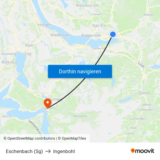 Eschenbach (Sg) to Ingenbohl map