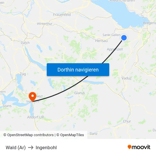 Wald (Ar) to Ingenbohl map