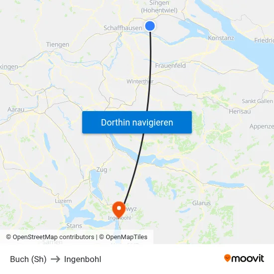 Buch (Sh) to Ingenbohl map