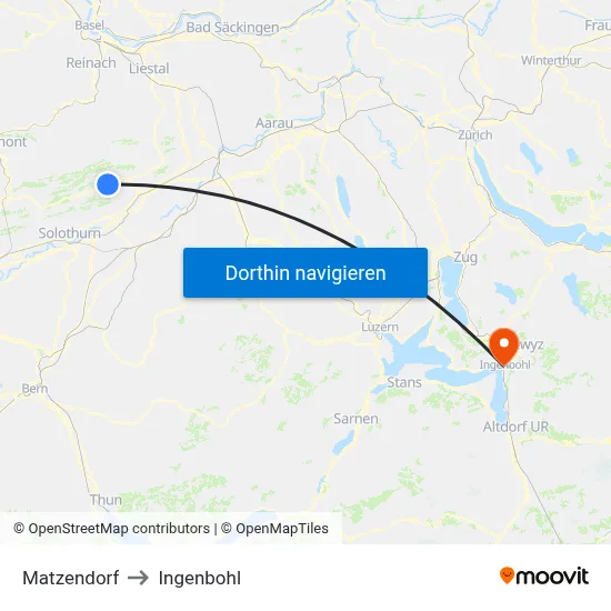 Matzendorf to Ingenbohl map