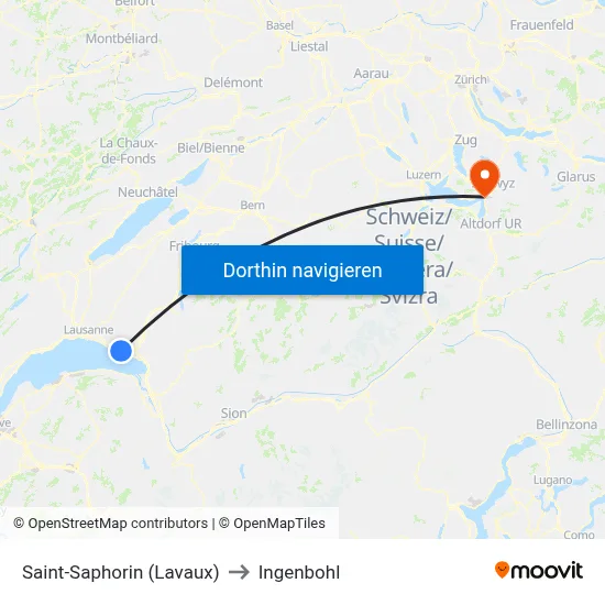 Saint-Saphorin (Lavaux) to Ingenbohl map