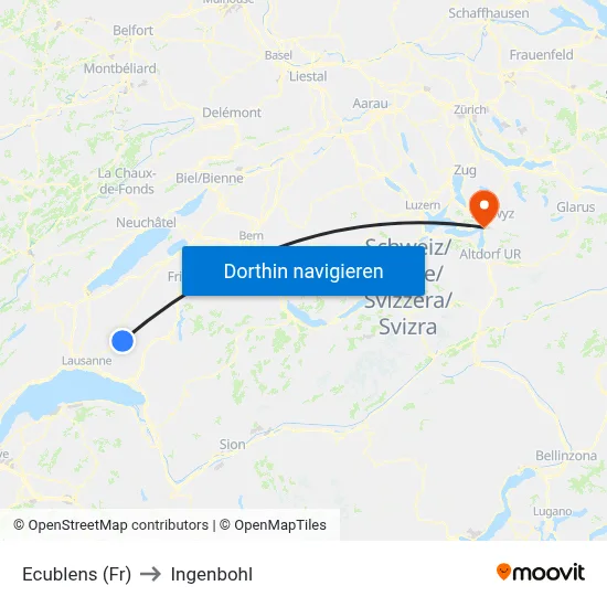 Ecublens (Fr) to Ingenbohl map