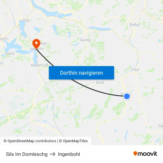 Sils Im Domleschg to Ingenbohl map
