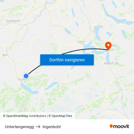 Unterlangenegg to Ingenbohl map