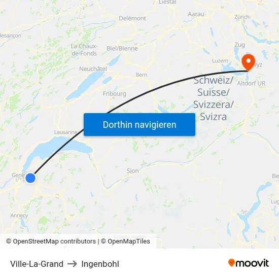 Ville-La-Grand to Ingenbohl map