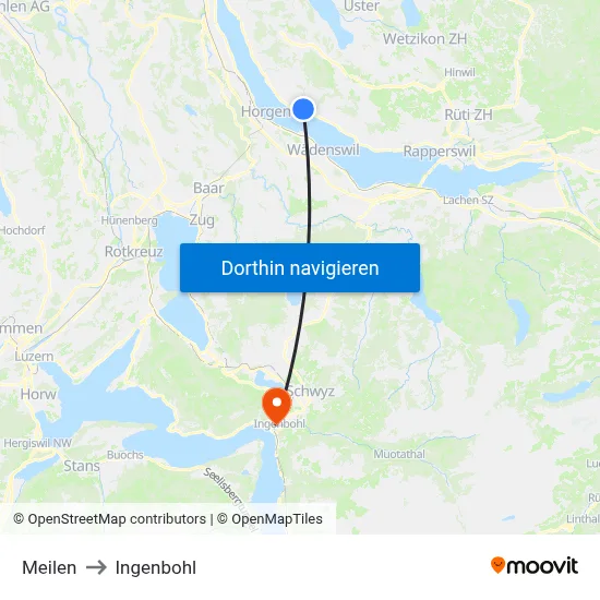 Meilen to Ingenbohl map