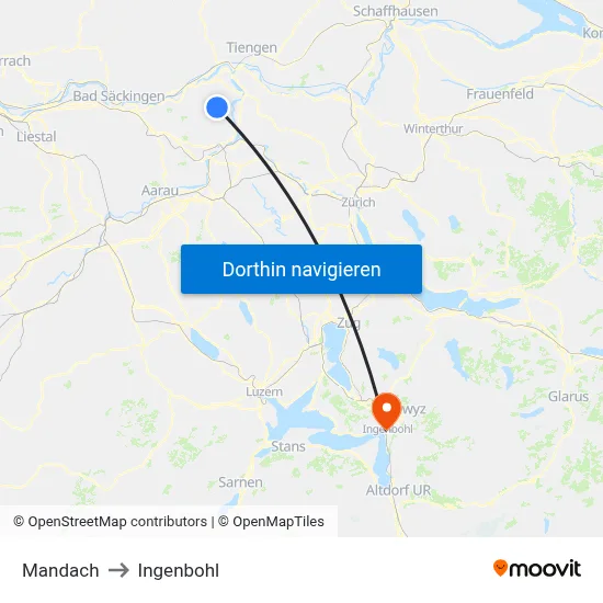 Mandach to Ingenbohl map