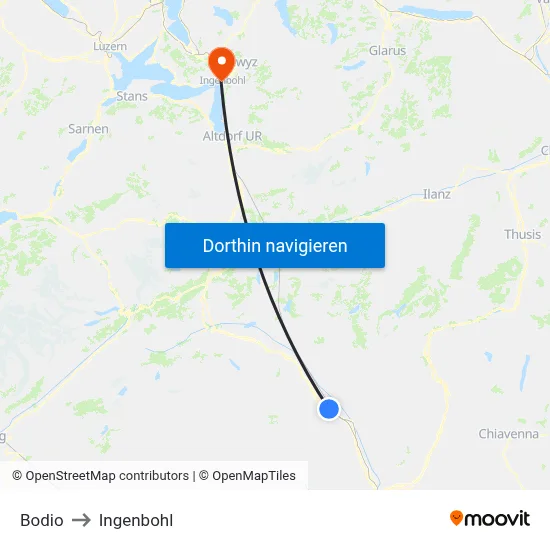 Bodio to Ingenbohl map