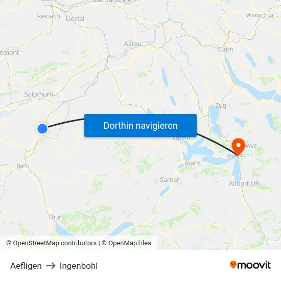 Aefligen to Ingenbohl map