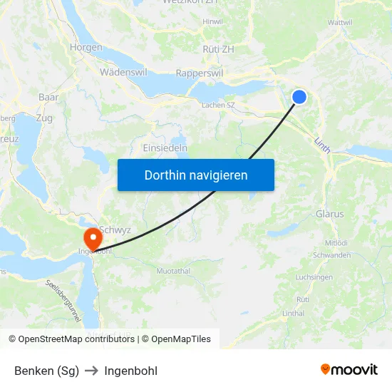 Benken (Sg) to Ingenbohl map