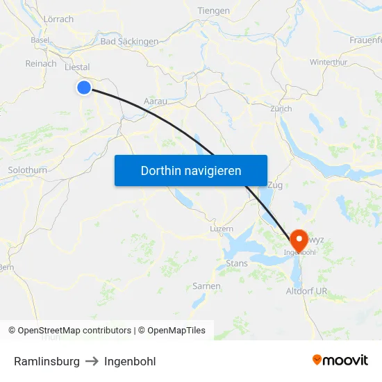 Ramlinsburg to Ingenbohl map