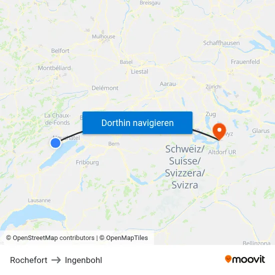 Rochefort to Ingenbohl map