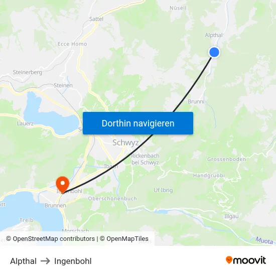 Alpthal to Ingenbohl map