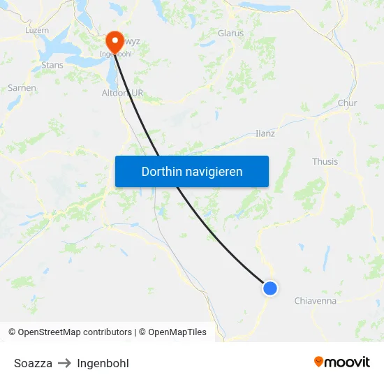 Soazza to Ingenbohl map