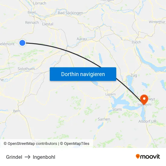 Grindel to Ingenbohl map