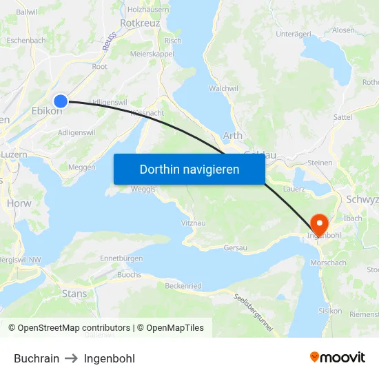 Buchrain to Ingenbohl map