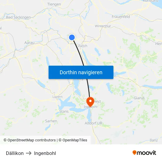 Dällikon to Ingenbohl map