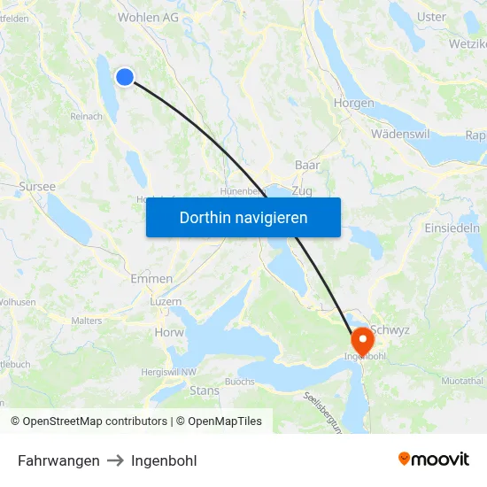 Fahrwangen to Ingenbohl map