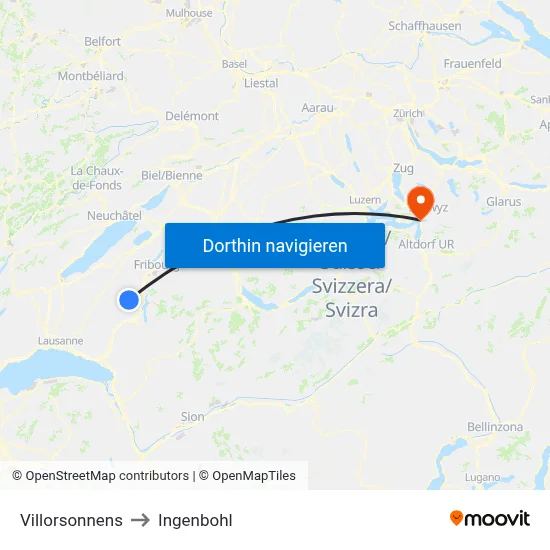 Villorsonnens to Ingenbohl map