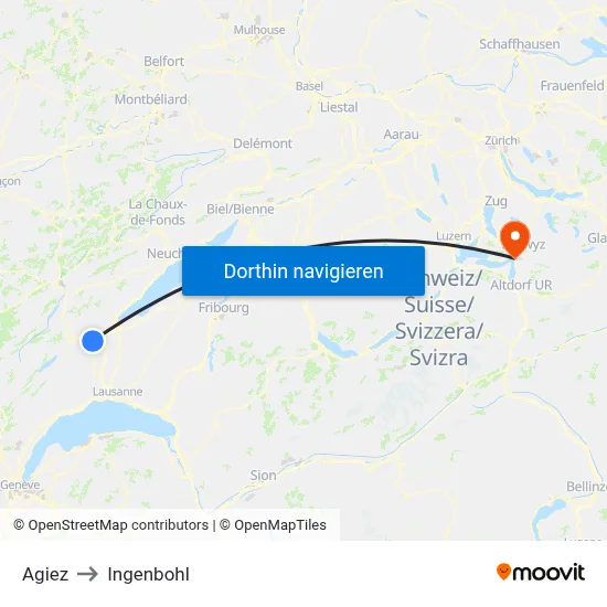 Agiez to Ingenbohl map
