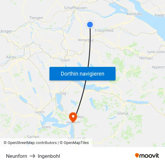 Neunforn to Ingenbohl map