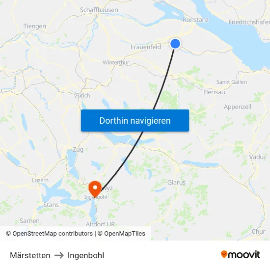 Märstetten to Ingenbohl map