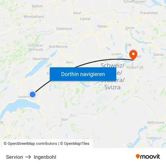 Servion to Ingenbohl map