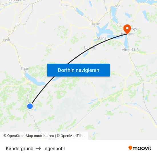 Kandergrund to Ingenbohl map