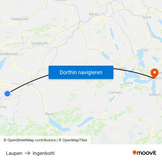 Laupen to Ingenbohl map